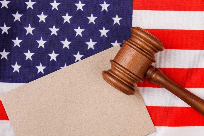 Gavel,And,Flag,Of,The,Usa.,Blank,Paper,For,Copy