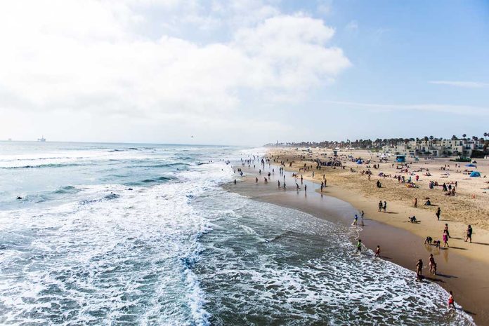 Sheriff Issues Warning to Swimmers After Capturing This Video of Shark-Infested Waters