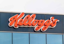 Kellogg's logo on building exterior.