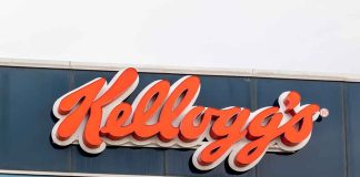 Kellogg's logo on building exterior.