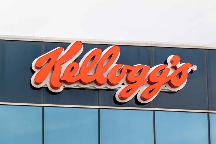 Kellogg's logo on building exterior.