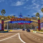 Walt Disney World entrance with Mickey and Minnie.