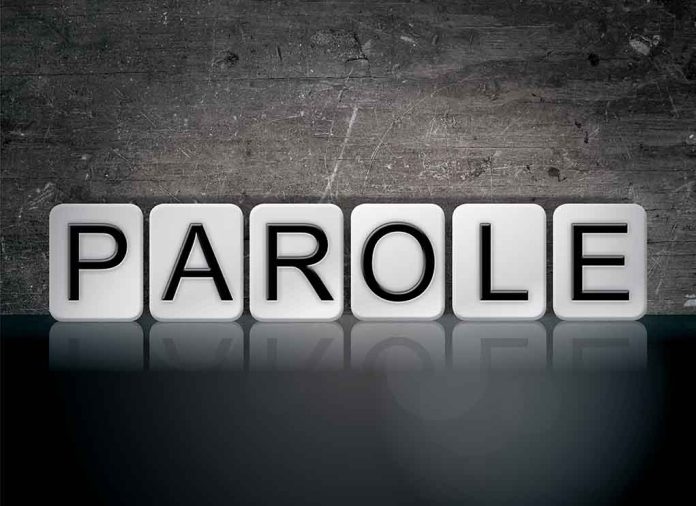 Blocks spelling "PAROLE" on grungy background.