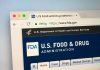 FDA website on a computer screen