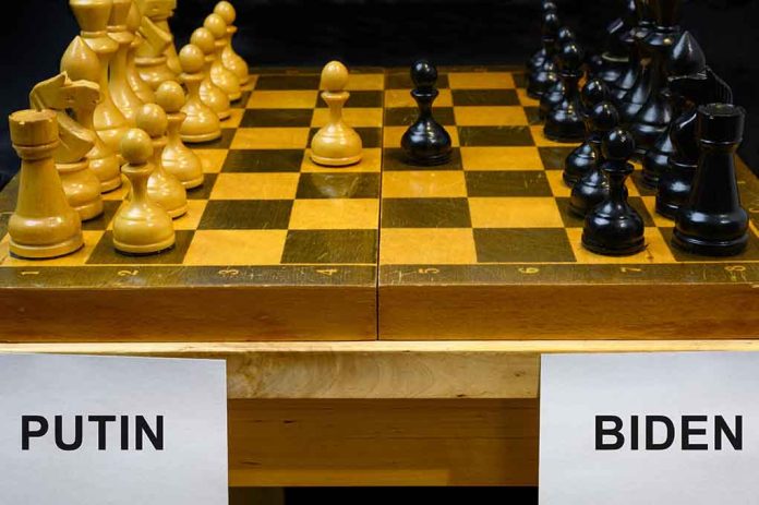 1978064480 featured image Chessboard labeled Putin and Biden, pieces set up.