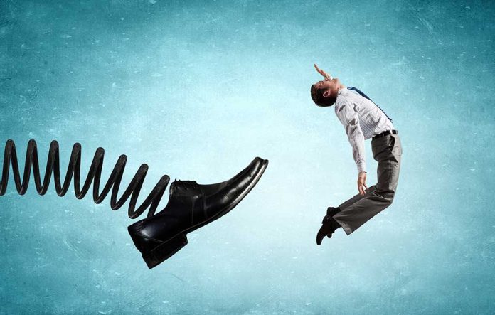 353283212 featured image Man gets kicked by oversized shoe on spring
