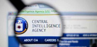 Magnifying glass over Central Intelligence Agency webpage