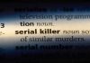 Dictionary definition of serial killer highlighted