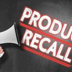 National Recall ALERT—Danger Lurking in Bottles Person holding megaphone, Product Recall text.
