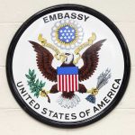 Americans Ordered Out—Embassy ISSUES WARNING Seal of the United States Embassy featuring an eagle and the American flag