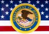 Trump WEAPONIZES DOJ Against Democrat Enemies Department of Justice seal on American flag background.