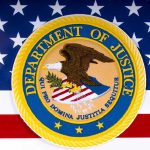 Trump WEAPONIZES DOJ Against Democrat Enemies Department of Justice seal on American flag background.
