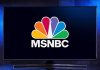 MSNBC logo displayed on a television screen