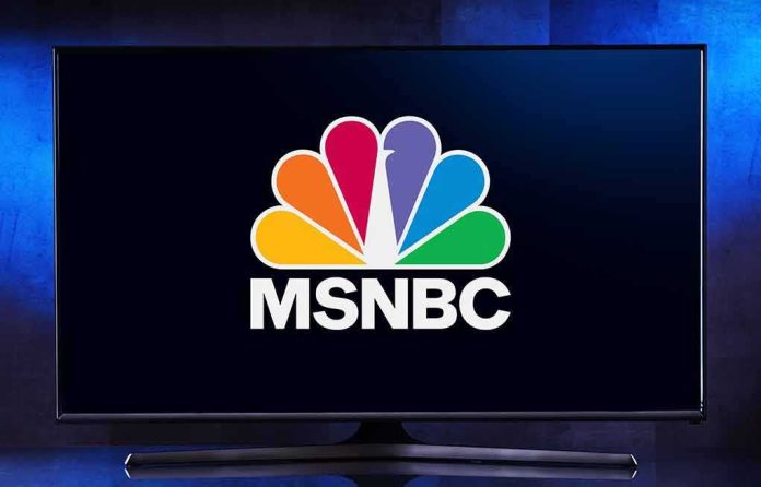 MSNBC logo displayed on a television screen