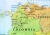 Map showing Colombia and surrounding countries.