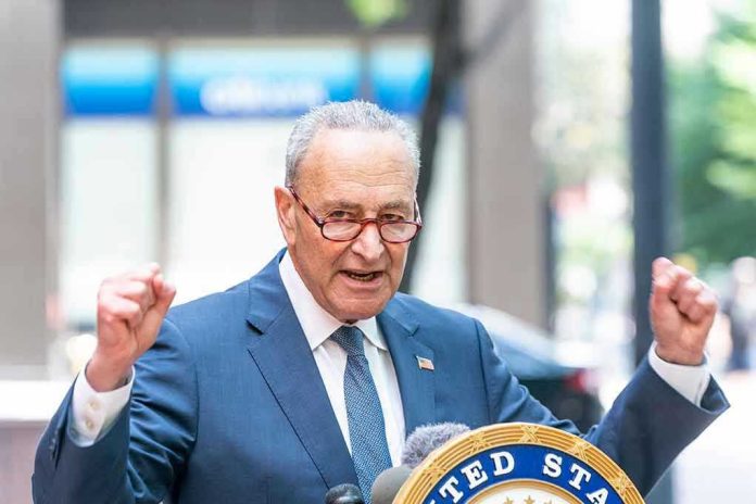 Man in suit and glasses speaks passionately at podium.