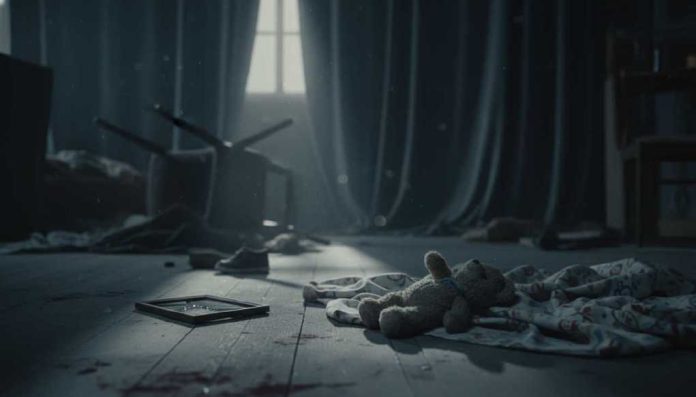 ai-generated-create-a-featured-image-for-th-1768249312299.jpg Create a featured image for the article titled: Children Sleep Feet Away During BRUTAL Murders Requirements: - NO text, wo