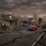 Viral Area 51 Clip Sparks Secret Aircraft Speculation Damaged military base with emergency vehicles and a cracked road
