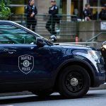 Seattle Police SUV parked on a city street