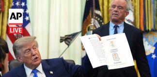 Trump’s Vaccine Announcement Hijacked by Viral “Sleeping” Clip LIVE: Trump signs executive order calling for spacing out childhood vaccines