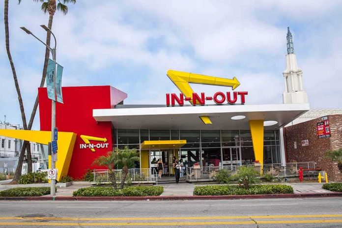 shutterstock_1120318580-1 In-N-Out Burger restaurant exterior with red and yellow design