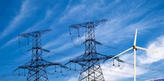 Heat Wave Slams Japan’s Power Market Power lines with wind turbine and solar panels