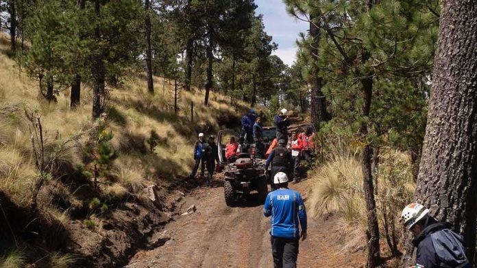 shutterstock_1397004032 rescue team with ATVs on a forest trail