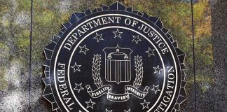 FBI seal on a building wall