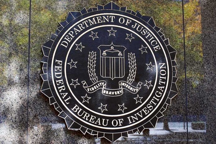 FBI seal on a building wall