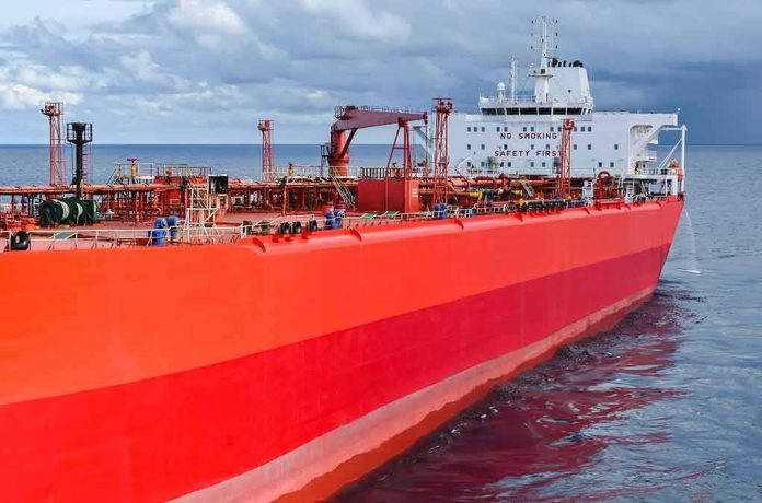 shutterstock_1916898809 Red oil tanker ship at sea