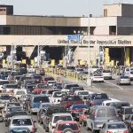 Border inspection station with heavy vehicle traffic