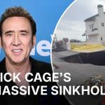 Malibu Sinkhole Engulfs Nicolas Cage Estate Nicolas Cage's $10.5M Malibu mansion nearly falls into massive sinkhole that swallowed driveway
