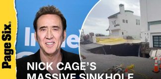 Malibu Sinkhole Engulfs Nicolas Cage Estate Nicolas Cage's $10.5M Malibu mansion nearly falls into massive sinkhole that swallowed driveway