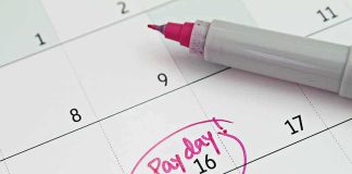 Calendar with pink marker circling the 16th