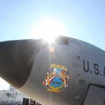 U.S. Confirms Weapons in Orbit U.S. Air Force aircraft nose with sun flare