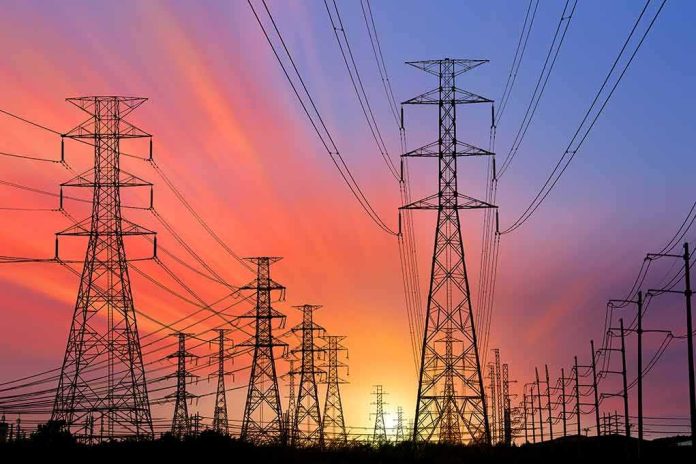 shutterstock_697305988 Power transmission towers and lines at sunset