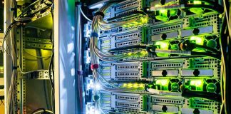 Russian Strikes Disrupt Kyiv Media Networks Server rack with network cables and glowing indicator lights